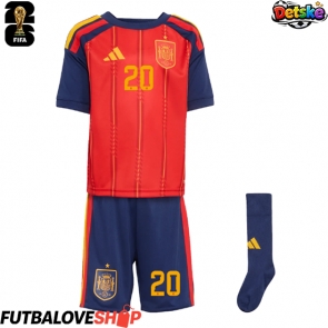 Dres Španielsko Pedri Gonzalez #20 Domáci pre deti MS 2026 Krátky Rukáv (+ trenírky)